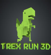 Chrome T-Rex Dinosaur Game 3D - elgooG